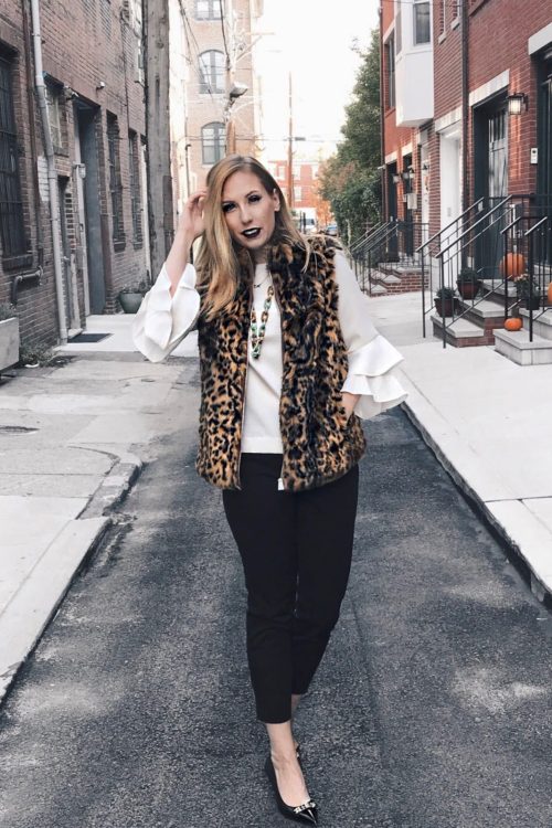 Seeing Spots: Leopard Vest + Bell-Sleeved Top