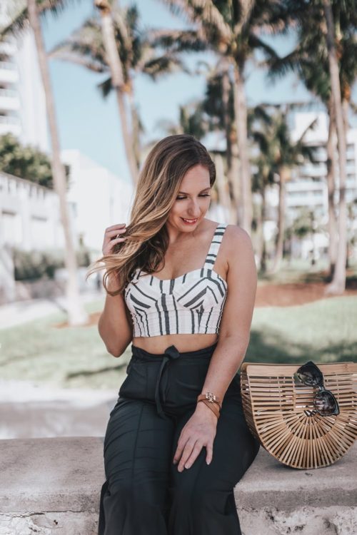 Crop Top + High-Waisted Paperbag Pants