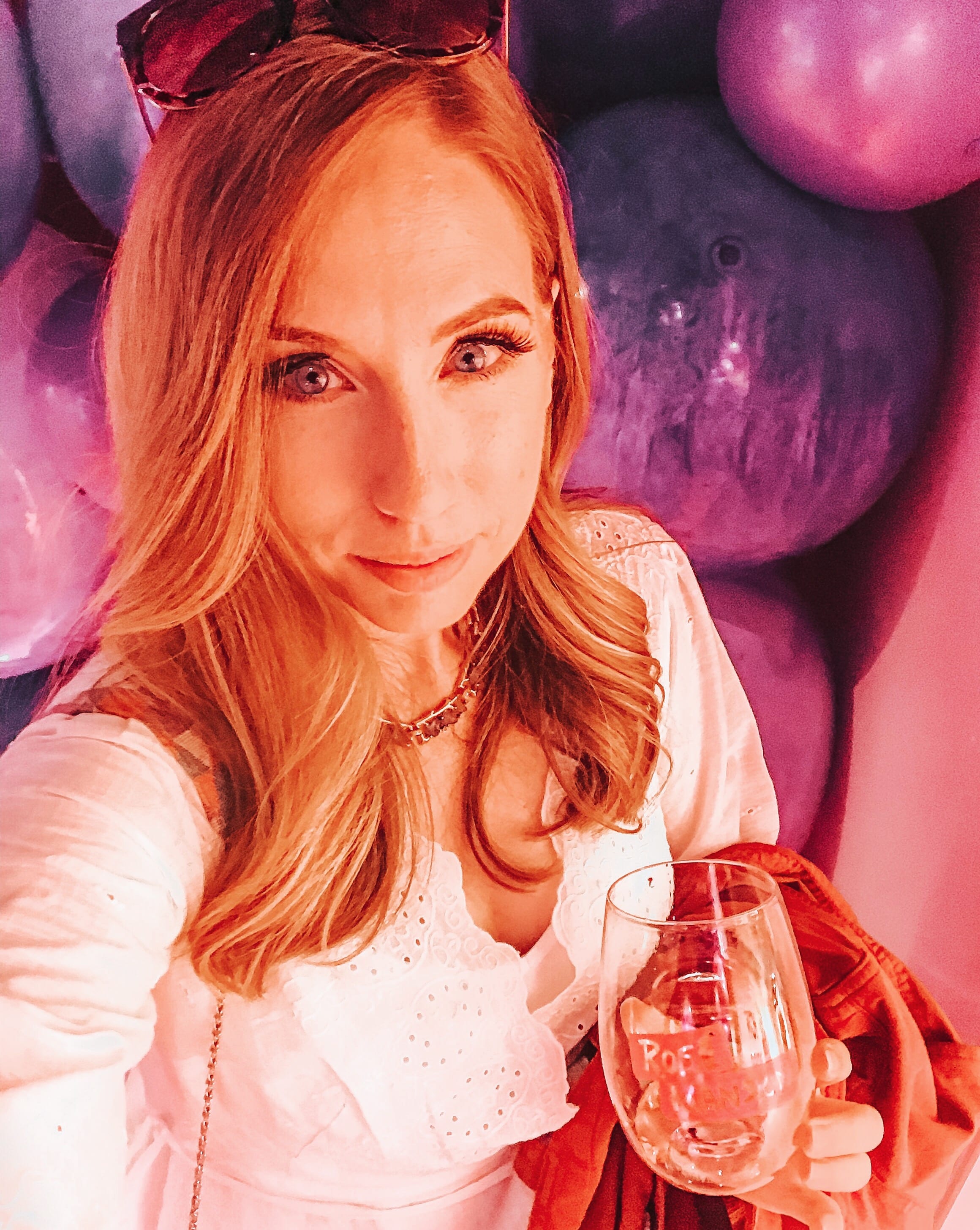 Rosé Mansion grape tunnel selfie