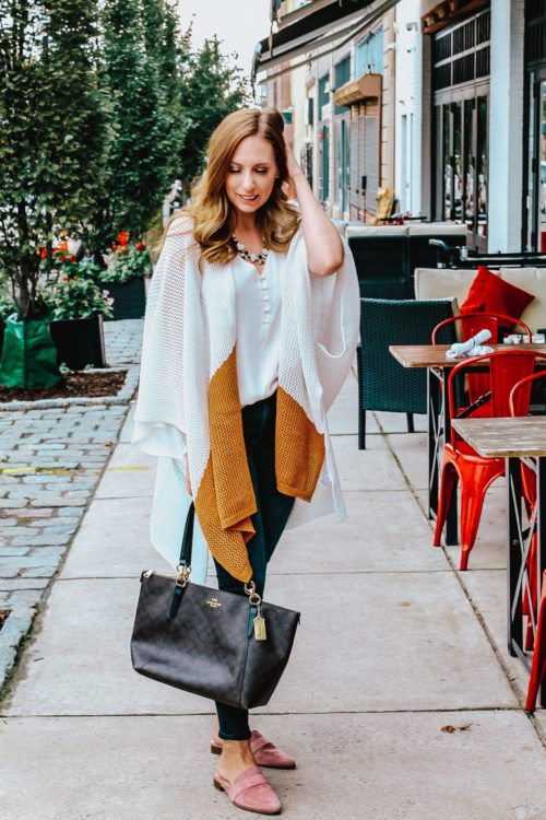 Neutral Poncho + Jeans