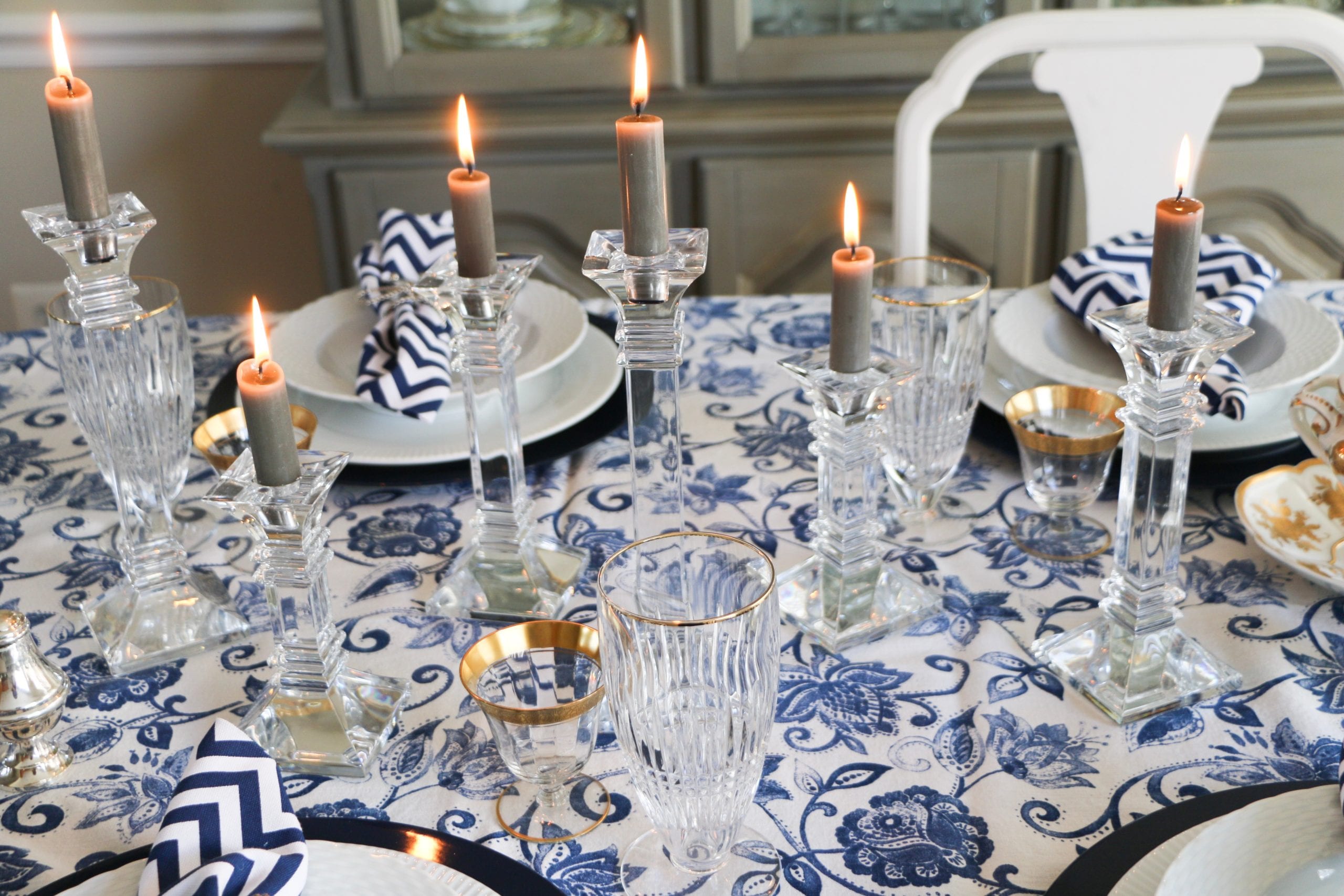 entertaining tablescape with candles