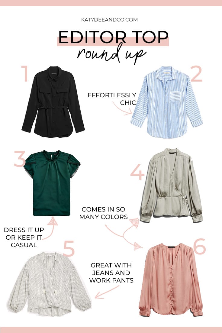 I love a great workwear round-up, don't you? Today I'm sharing 6 great business casual tops that are perfect for work this season!