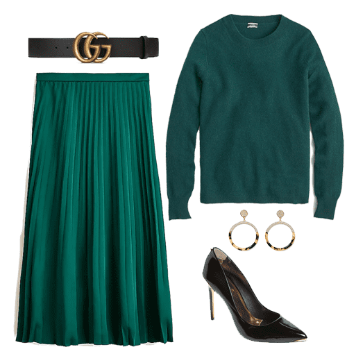 jewel tones monochrome outfit