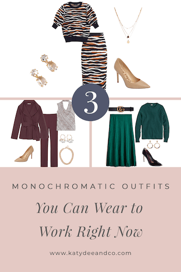 3 monochromatic outfits you can wear right now pin
