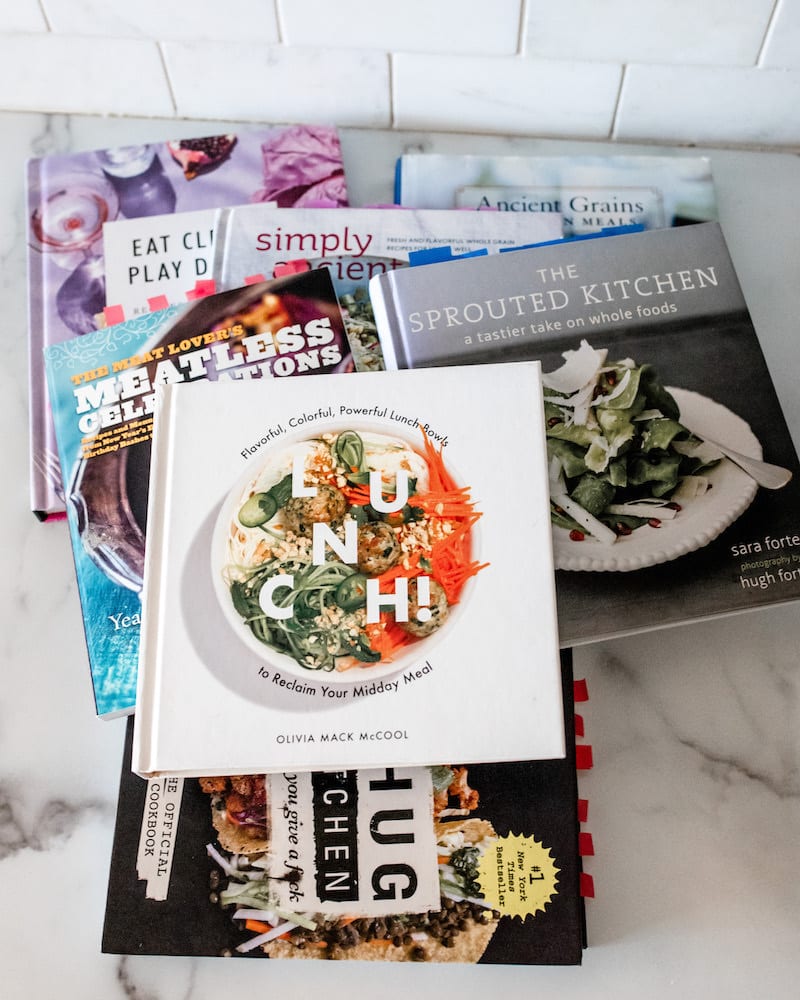 Best healthy cookbooks on marble counter top