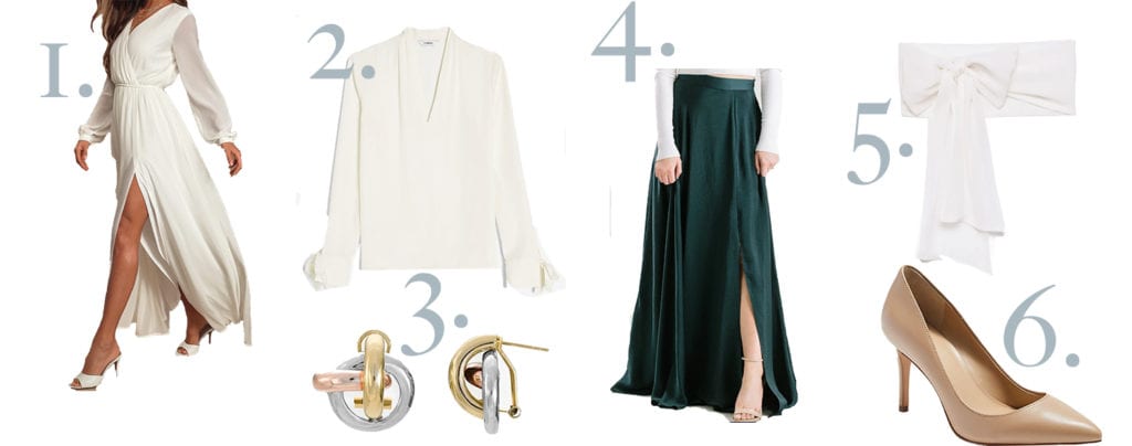 work capsule wardrobe: gala white dress outfit pieces